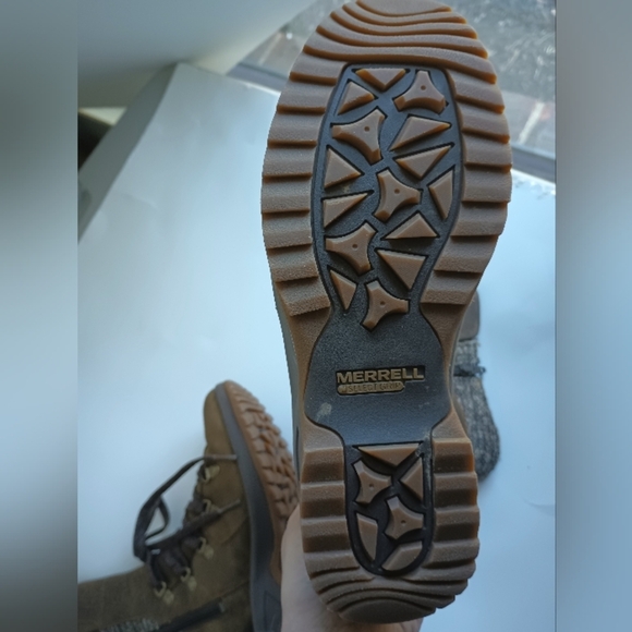 Merrell Womens Dark Earth Waterproof Boots Size 6 Knee High Lace Up Tweed - Picture 12 of 14